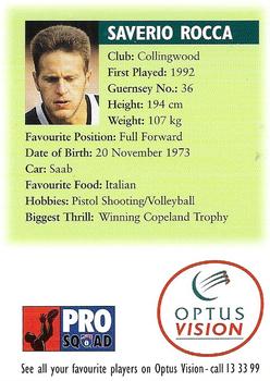 1996-97 Optus Vision Pro Squad #7 Saverio Rocca Back